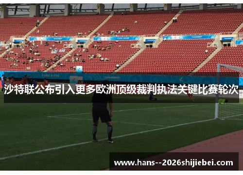 沙特联公布引入更多欧洲顶级裁判执法关键比赛轮次 沙特联公布引入更多欧洲顶级裁判执法关键比赛轮次